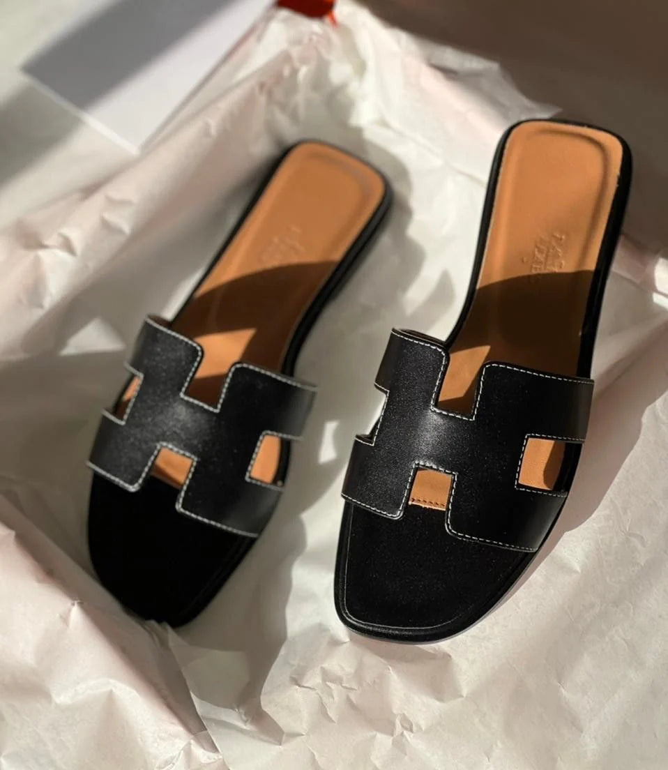 Black/Tan Sandals