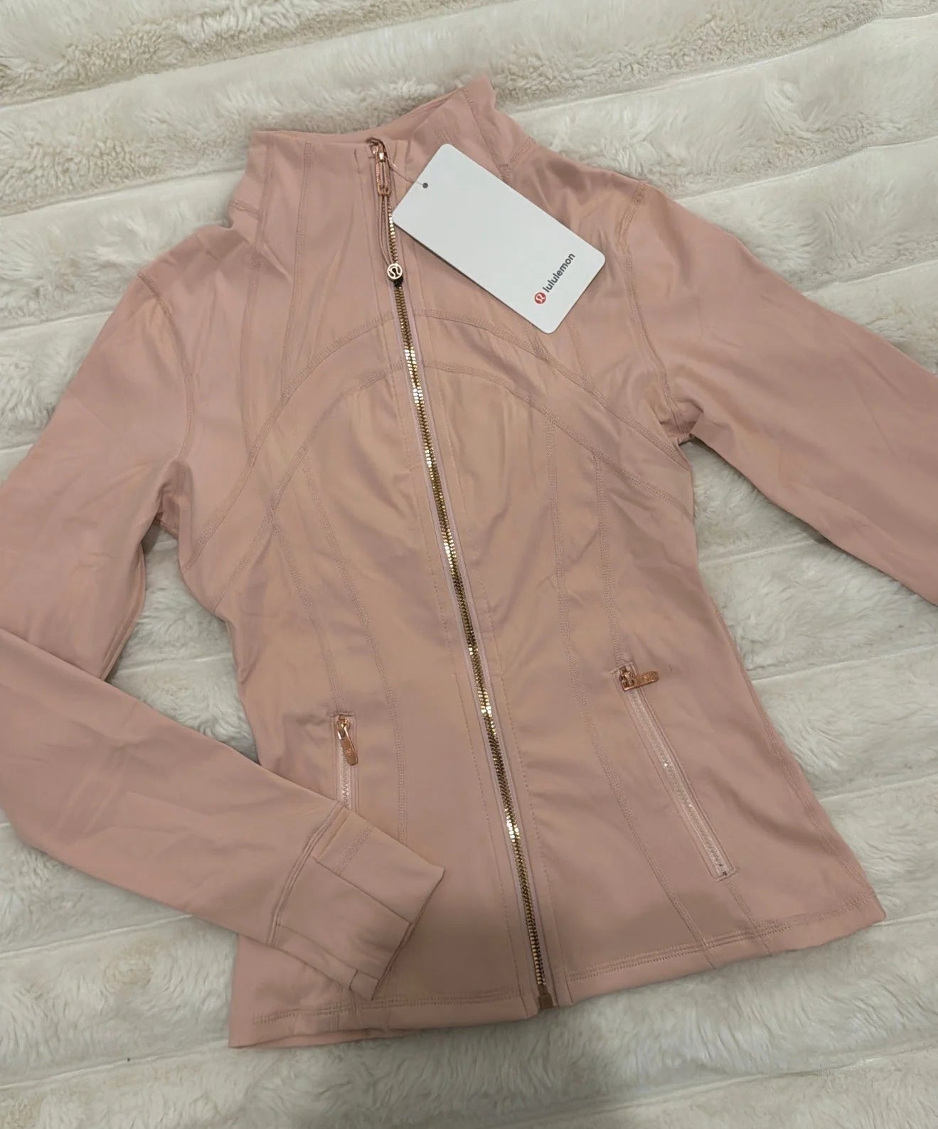 Baby Pink Gold Zip Jacket