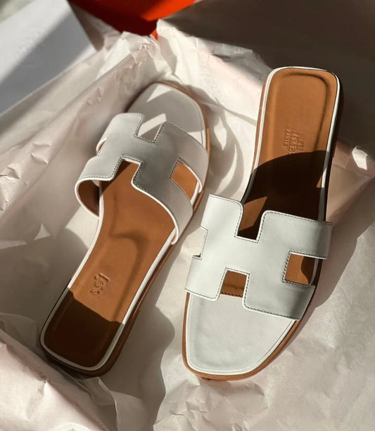 White / Tan Sandals