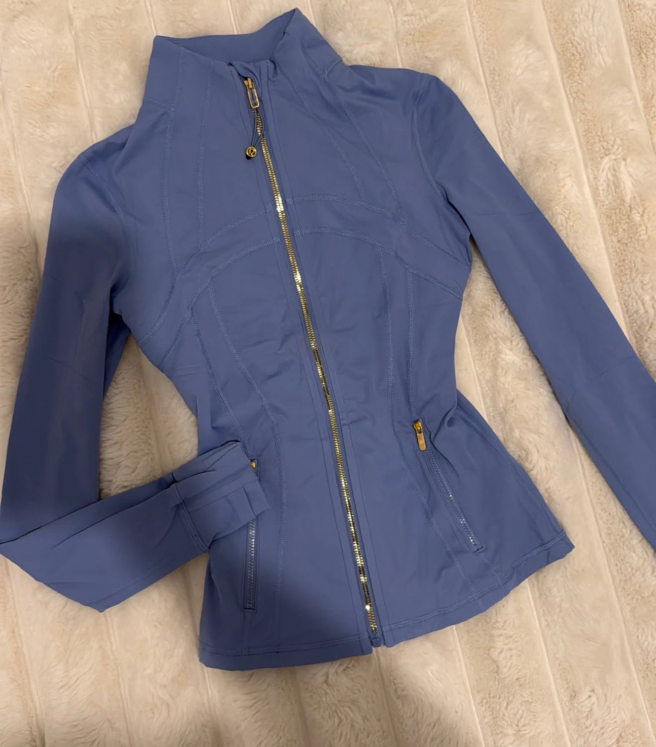Light Blue Gold Zip Up